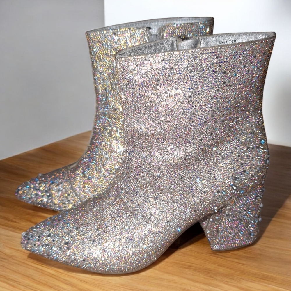 Shimmering Silver Ankle Booties - Picture 2 of 4